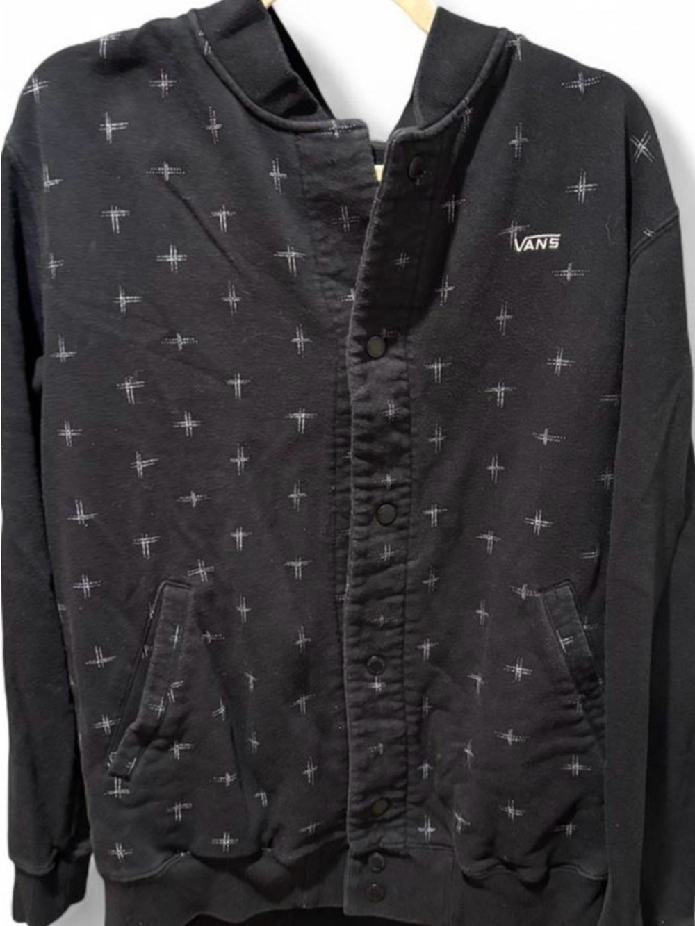 Vans Black Jacket with Subtle Gray Stitch Detail